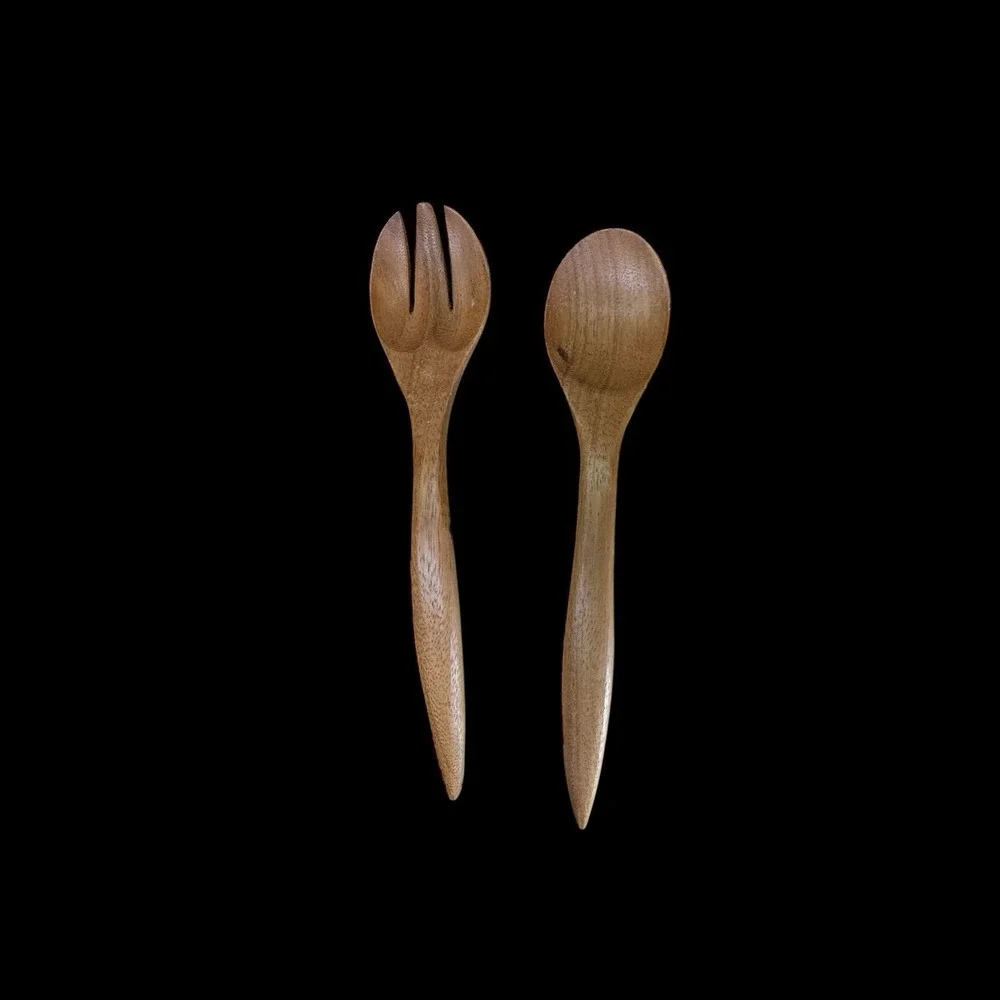 Pineapple Shape Salad‎ Bowl Serving Set With Spoons Bowls Monkey Pod Wood 11 Pc